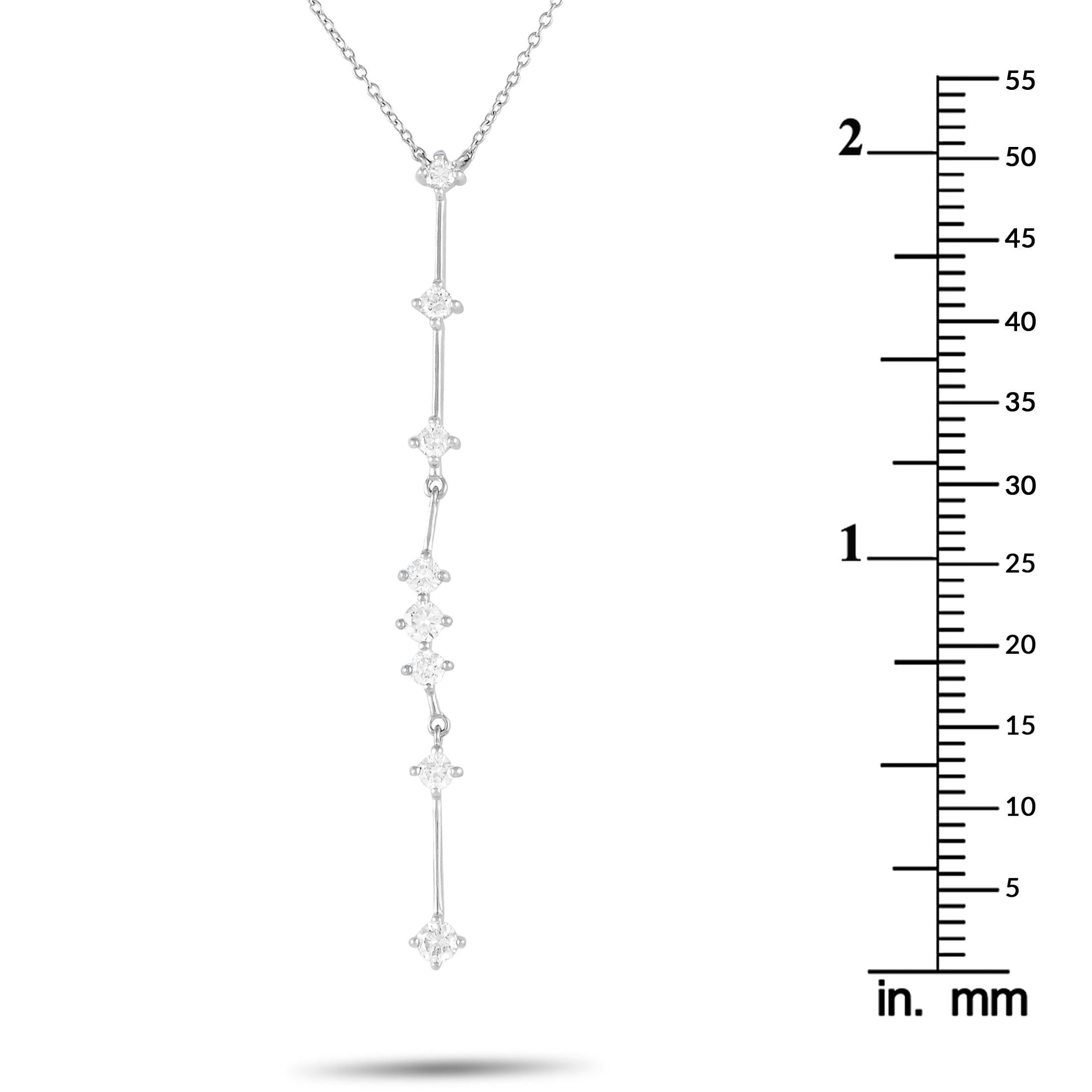 Collier goutte en or blanc 14 carats avec diamants 0,40 carat Neuf à Southampton, PA