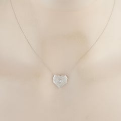 Collana con ciondolo a forma di cuore in oro bianco 14K 0,40ct PN16832-W