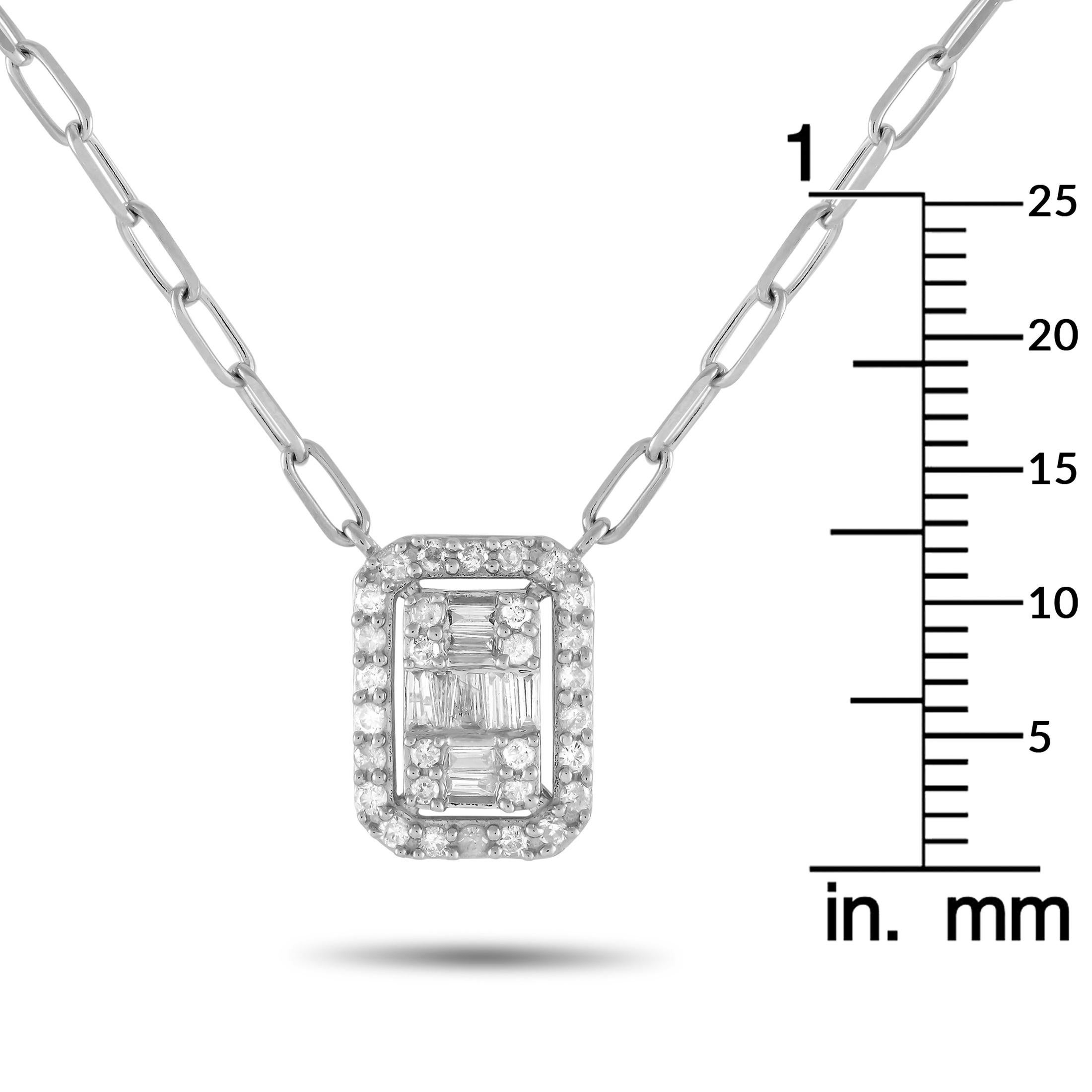 14K White Gold 0.40ct Diamond Necklace NK01380 In New Condition For Sale In Southampton, PA
