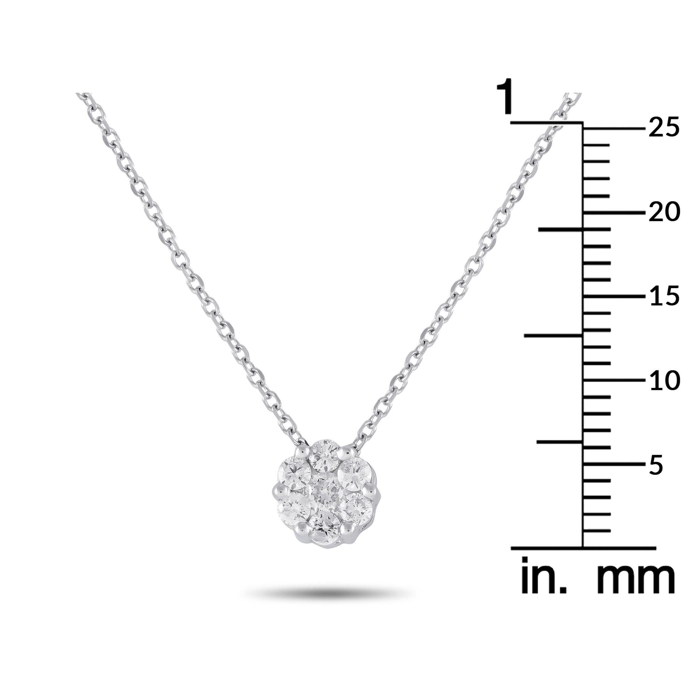 14K White Gold 0.40ct Diamond Necklace PN15219 In New Condition For Sale In Southampton, PA