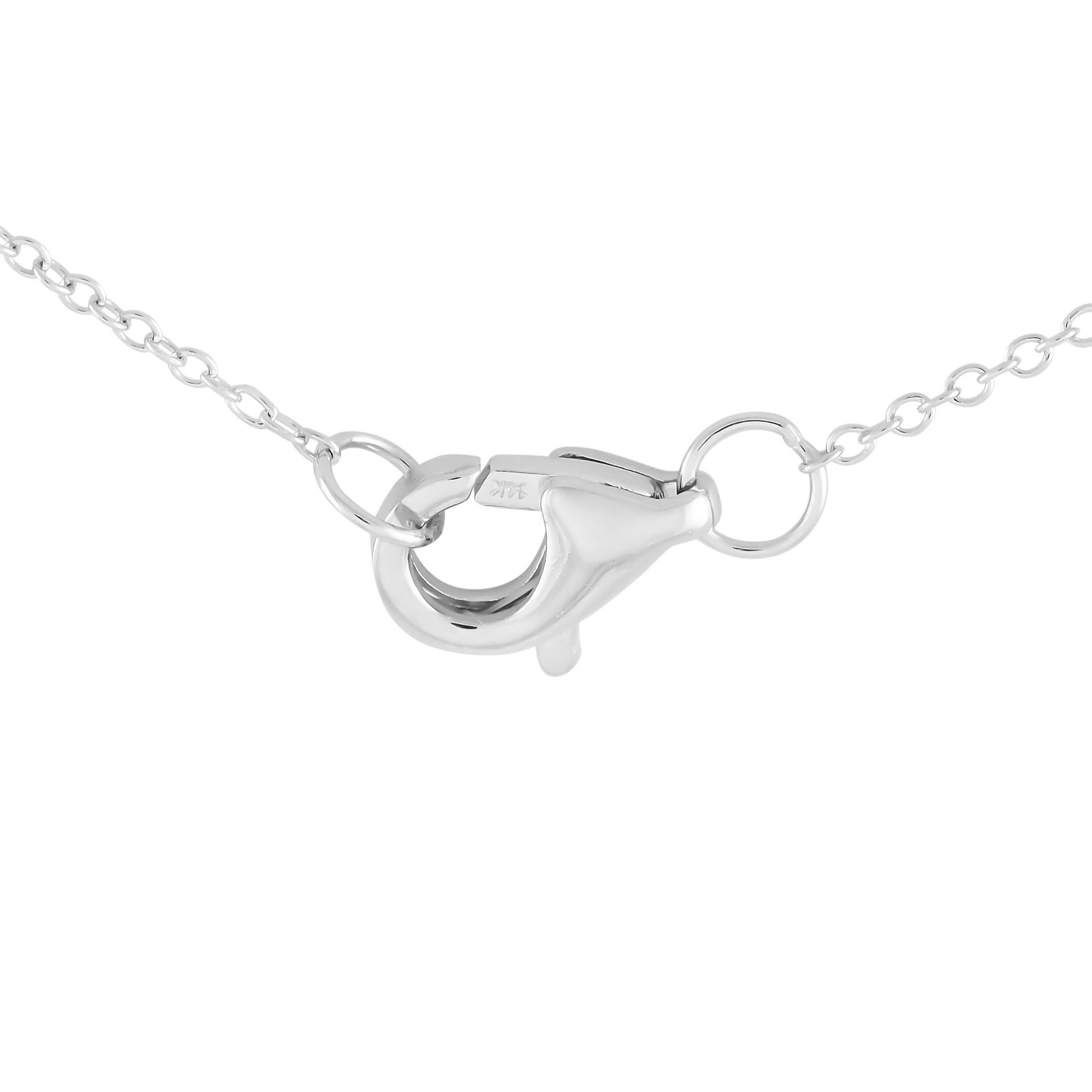 Round Cut 14K White Gold 0.40ct Diamond Station Necklace NK01718-W