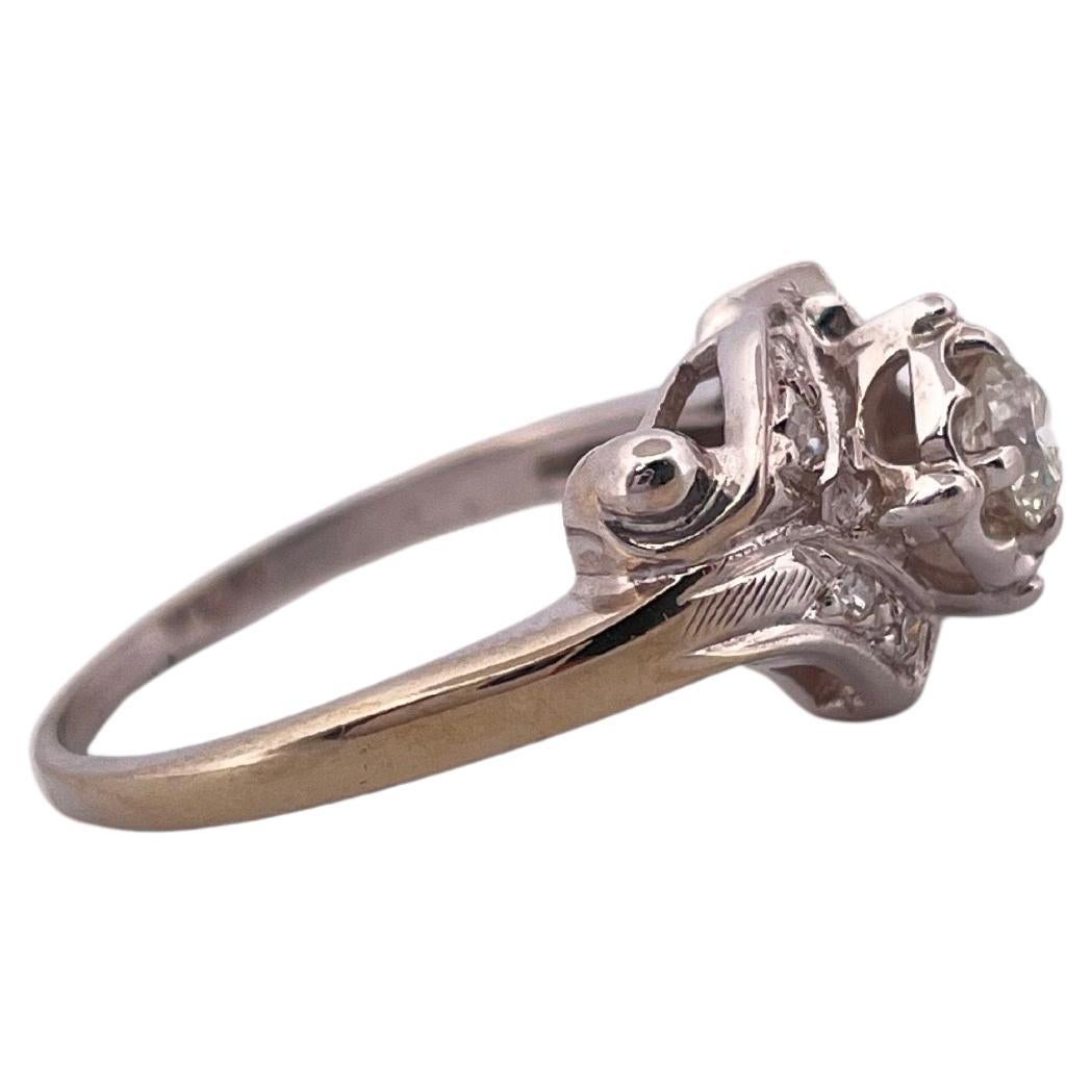 Bague en or blanc 14k avec diamant 0,40ctw État moyen - En vente à Sewickley, PA