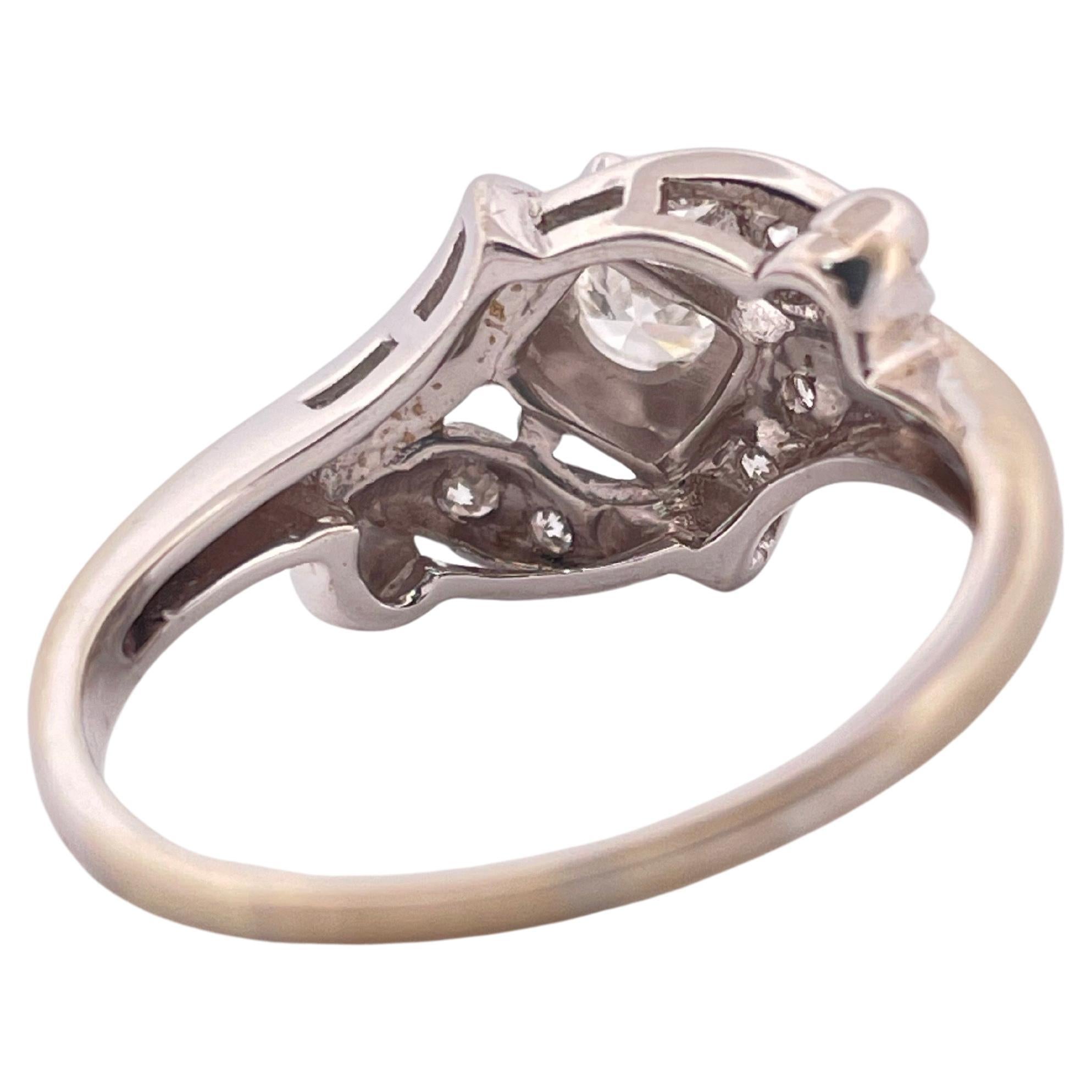 Bague en or blanc 14k avec diamant 0,40ctw en vente 2