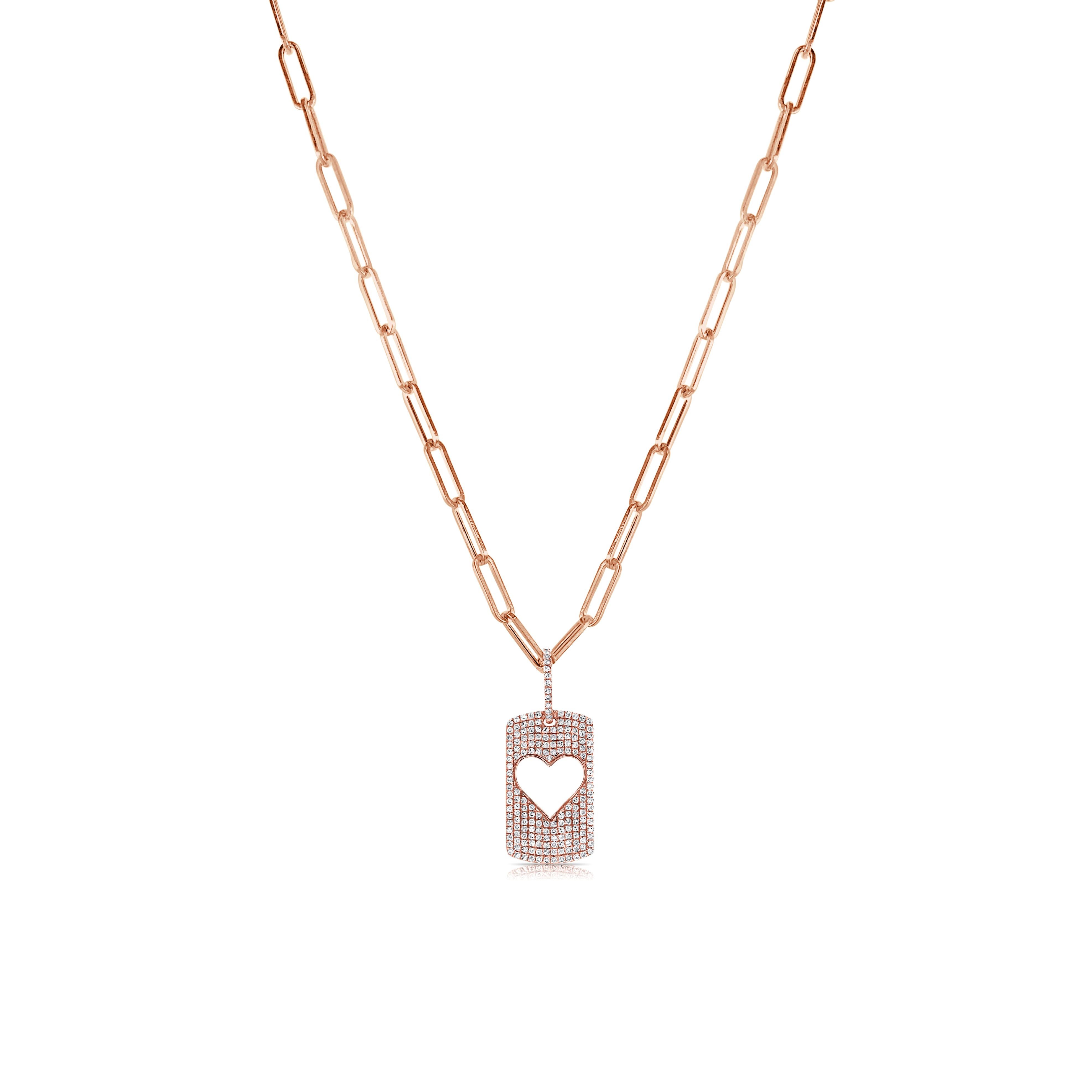 This stunning heart  charm necklace is beautifully crafted of 14k white gold and features 0.45 ct. of round-cut white sparkly diamonds. The pendant is hung from an 18-inch link chain that secures with a lobster clasp. 
14K Gold
0.45cts Natural White