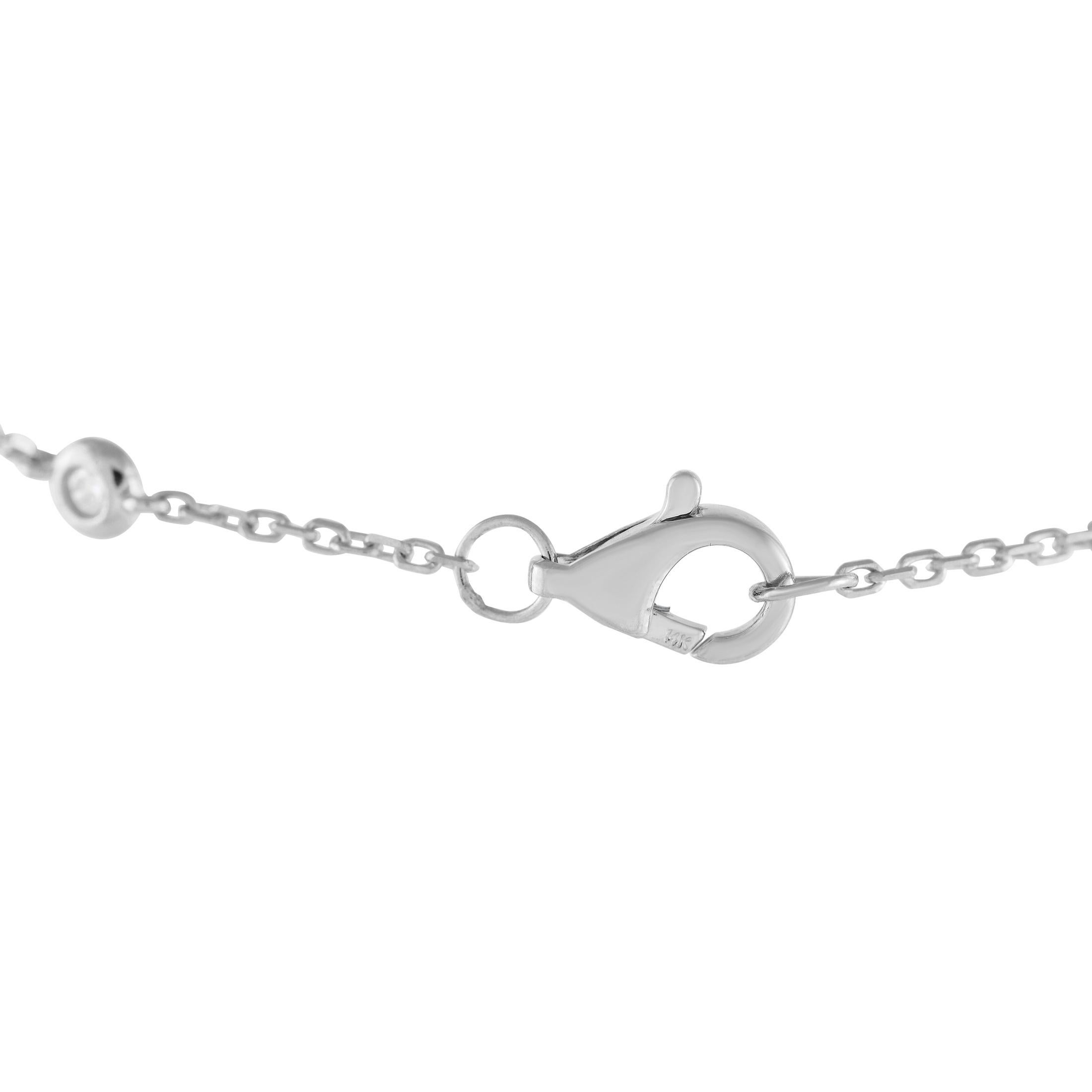 Round Cut 14K White Gold 0.45ct Diamond Bracelet For Sale