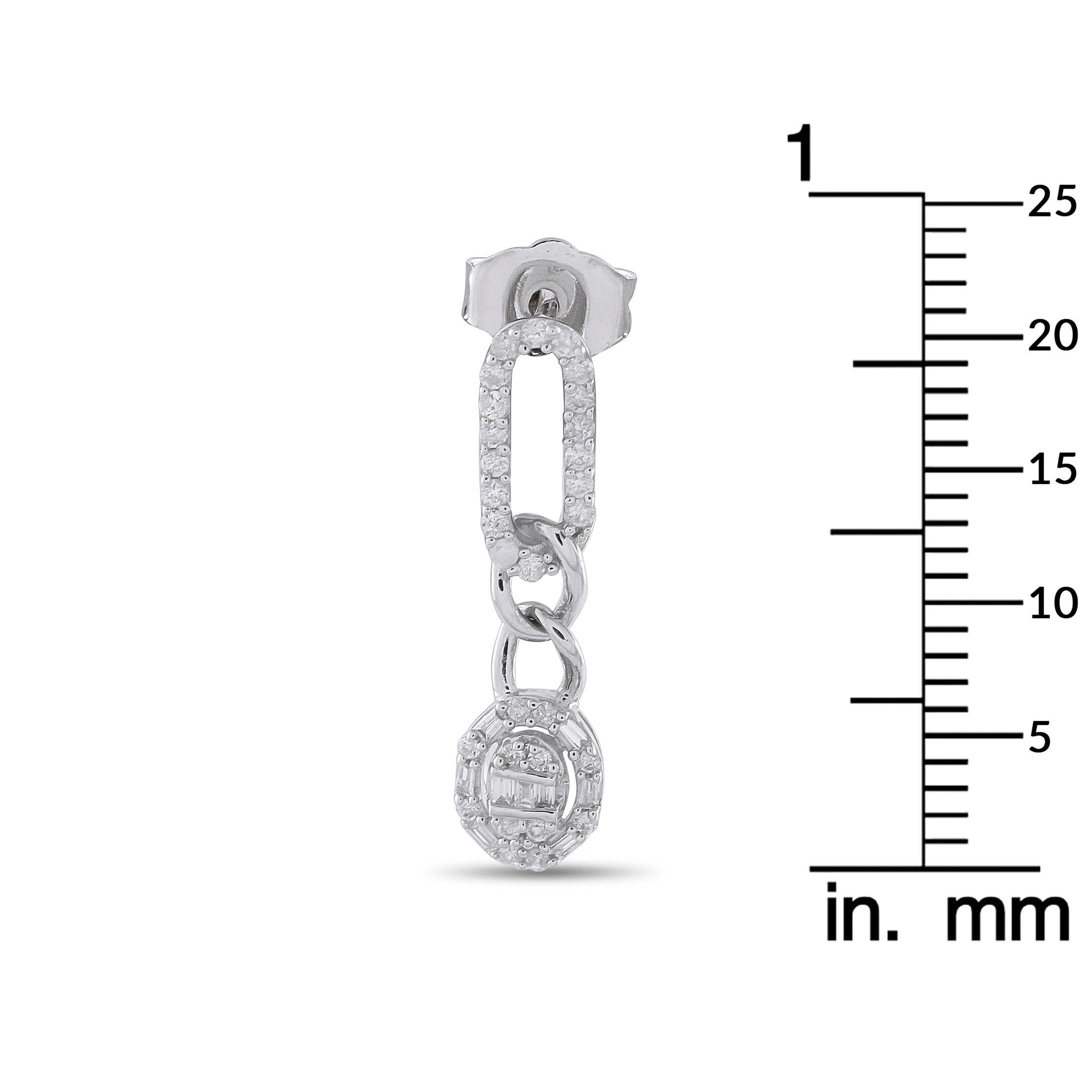 14K White Gold 0.45ct Diamond Oval Drop Earrings ER29997-W In New Condition For Sale In Southampton, PA