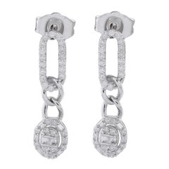 14K White Gold 0.45ct Diamond Oval Drop Earrings ER29997-W