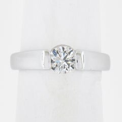 14K White Gold 0.45ct Round Channel Set Floating Diamond Engagement Ring
