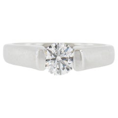 14K White Gold 0.45ct Round Channel Set Floating Diamond Engagement Ring