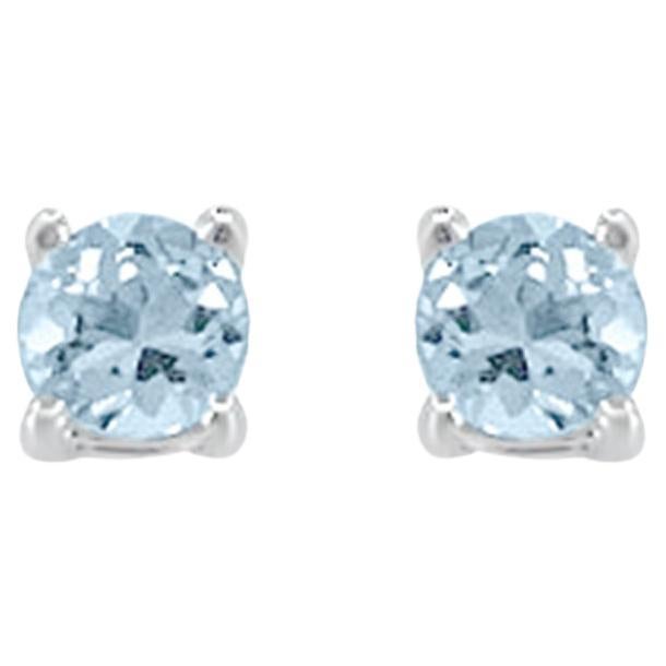 14K White Gold 0.45cts Aquamarine Earring, Style# TS1324AQE For Sale