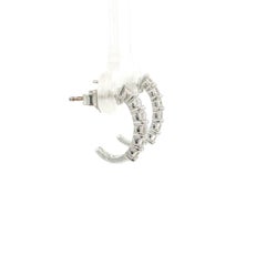 14-karätiges Weißgold, 0,48 Karat insgesamt, runde Diamanten, zierliche Ear-Cuff-Huggie-Ohrringe