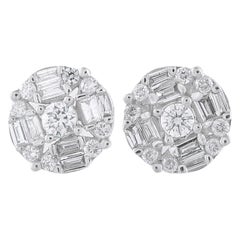 14K White Gold 0.50ct Diamond Cluster Stud Earrings ER29995-W