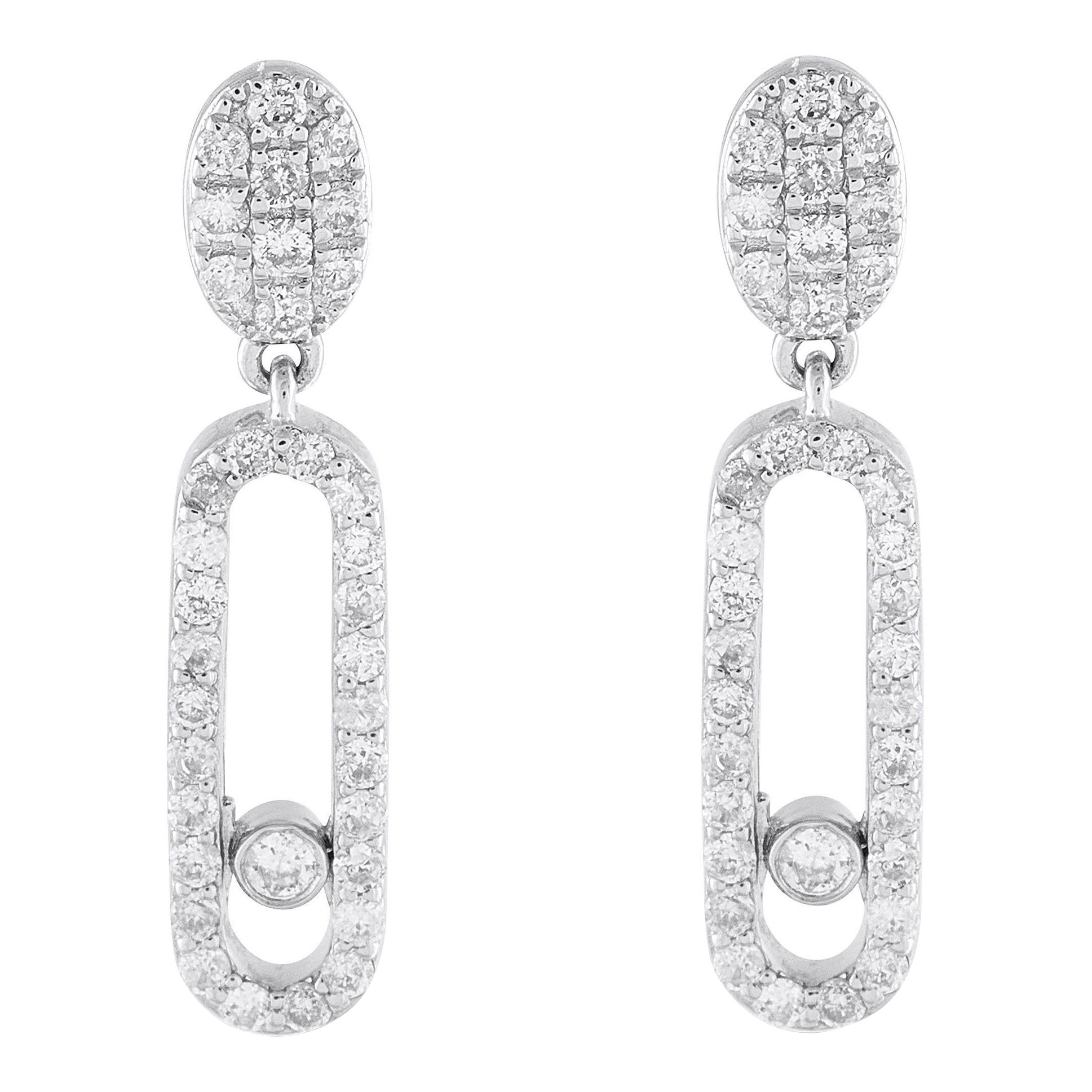 14K Weißgold 0,50ct Diamant-Tropfenohrringe ER29663-W im Angebot