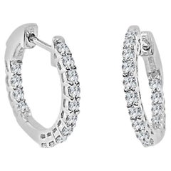 14K White Gold 0.50ct Diamond Hoop Earrings for Her