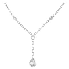 14K White Gold 0.50ct Diamond Link Necklace