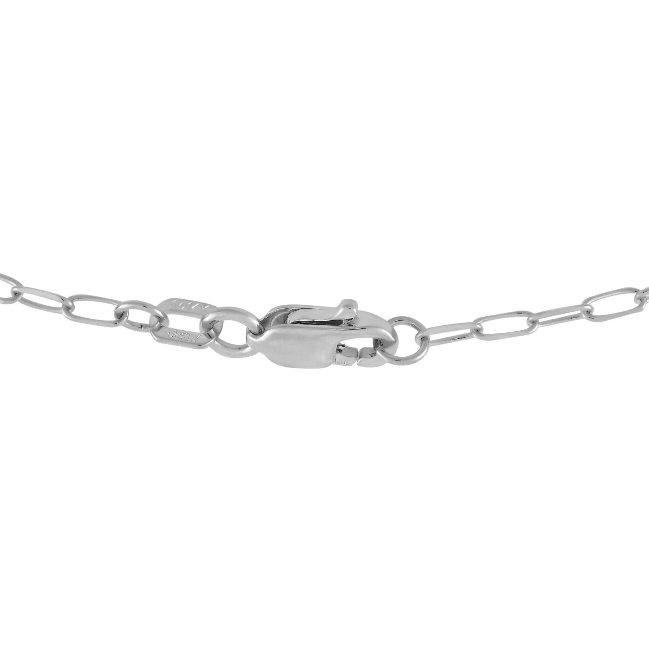 Round Cut 14K White Gold 0.50ct Diamond Necklace NK01478-W For Sale