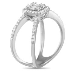 14K White Gold 0.50ct Diamond Split Shank Ring