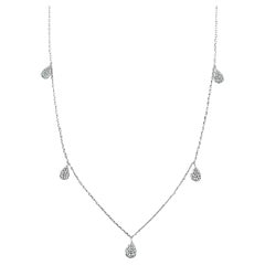 Collier station en or blanc 14 carats avec diamants 0,50 carat pour elle