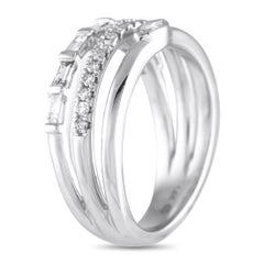 14K White Gold 0.50ct Diamond Three-Band Ring MF05-120224