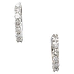 14k White Gold 0.50ctw Diamond Hoop Earrings