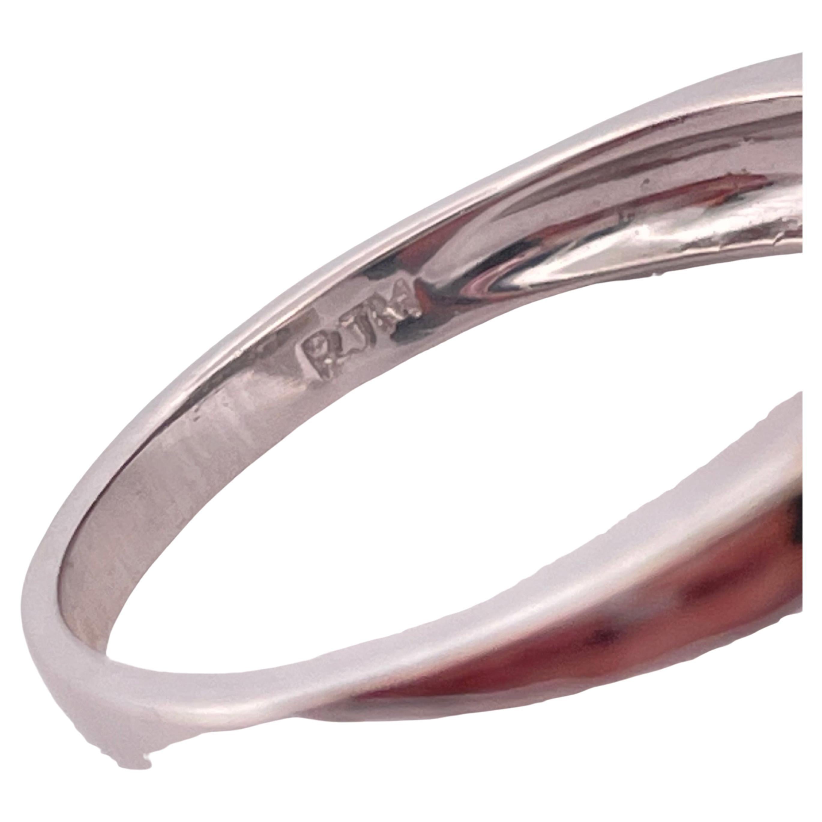 Anillo de oro blanco de 14 quilates con diamante H-I SI1 de 0,50 ctw y zafiro rosa en venta 2
