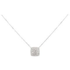 14k White Gold 0.50ctw Natural Diamond Pendant Necklace