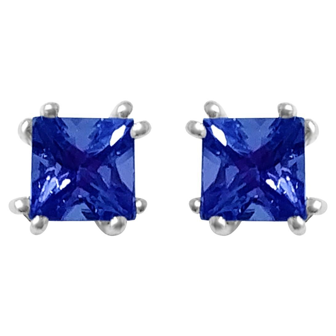 14K White Gold 0.52cts Tanzanite Earring, Style#ER3.5PR100 For Sale