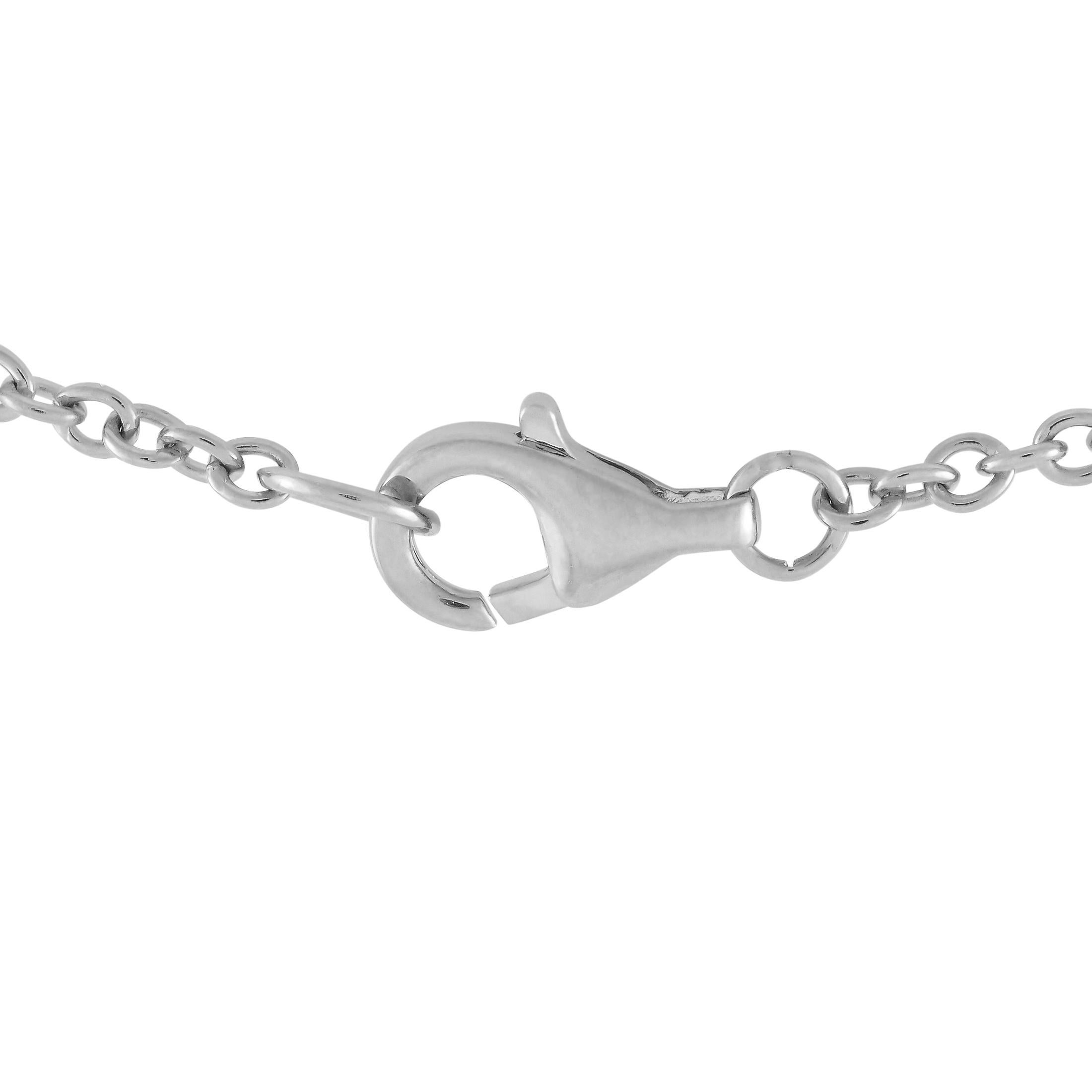 Round Cut 14K White Gold 0.55ct Diamond Necklace PN15559-W For Sale