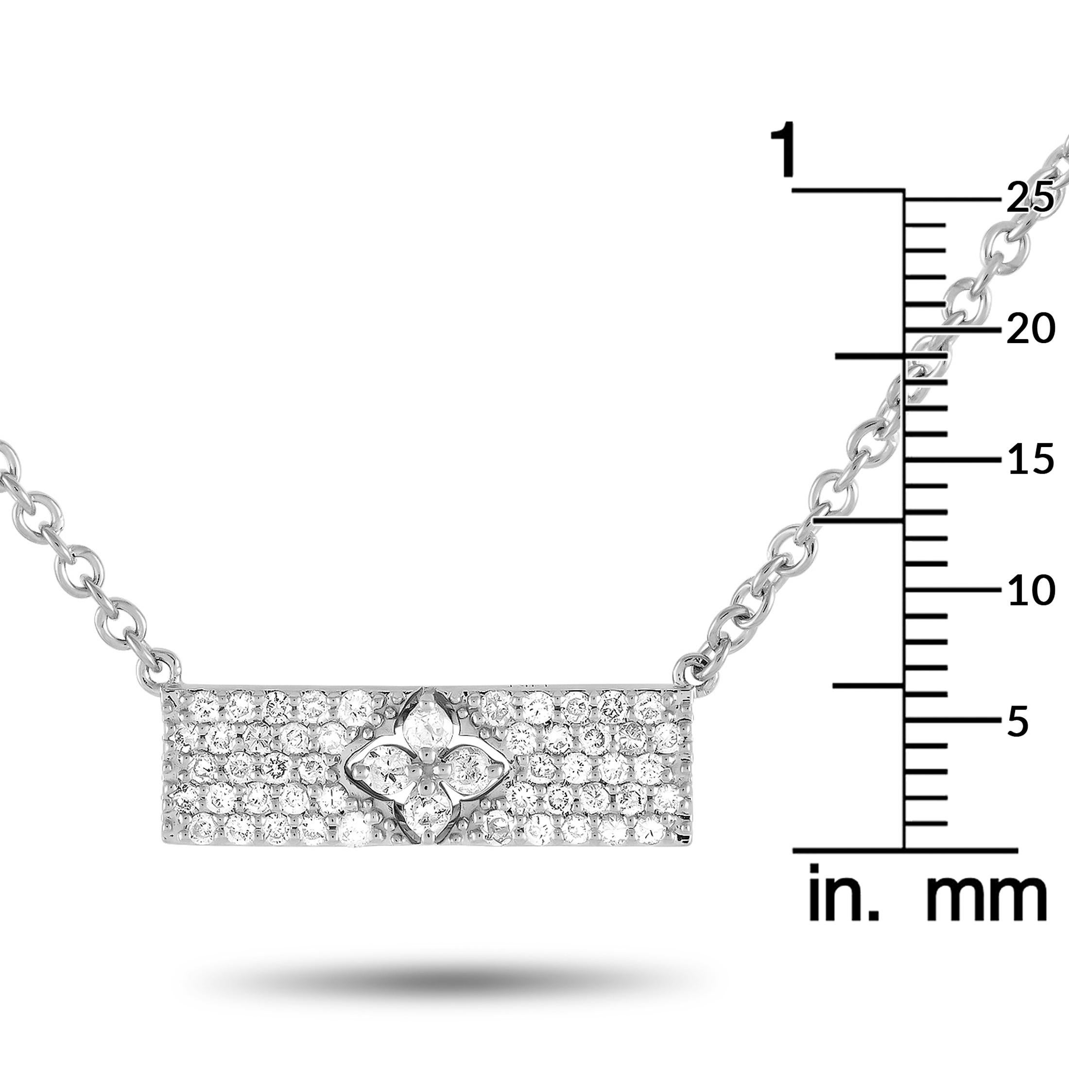 14K White Gold 0.55ct Diamond Necklace PN15559-W In New Condition For Sale In Southampton, PA