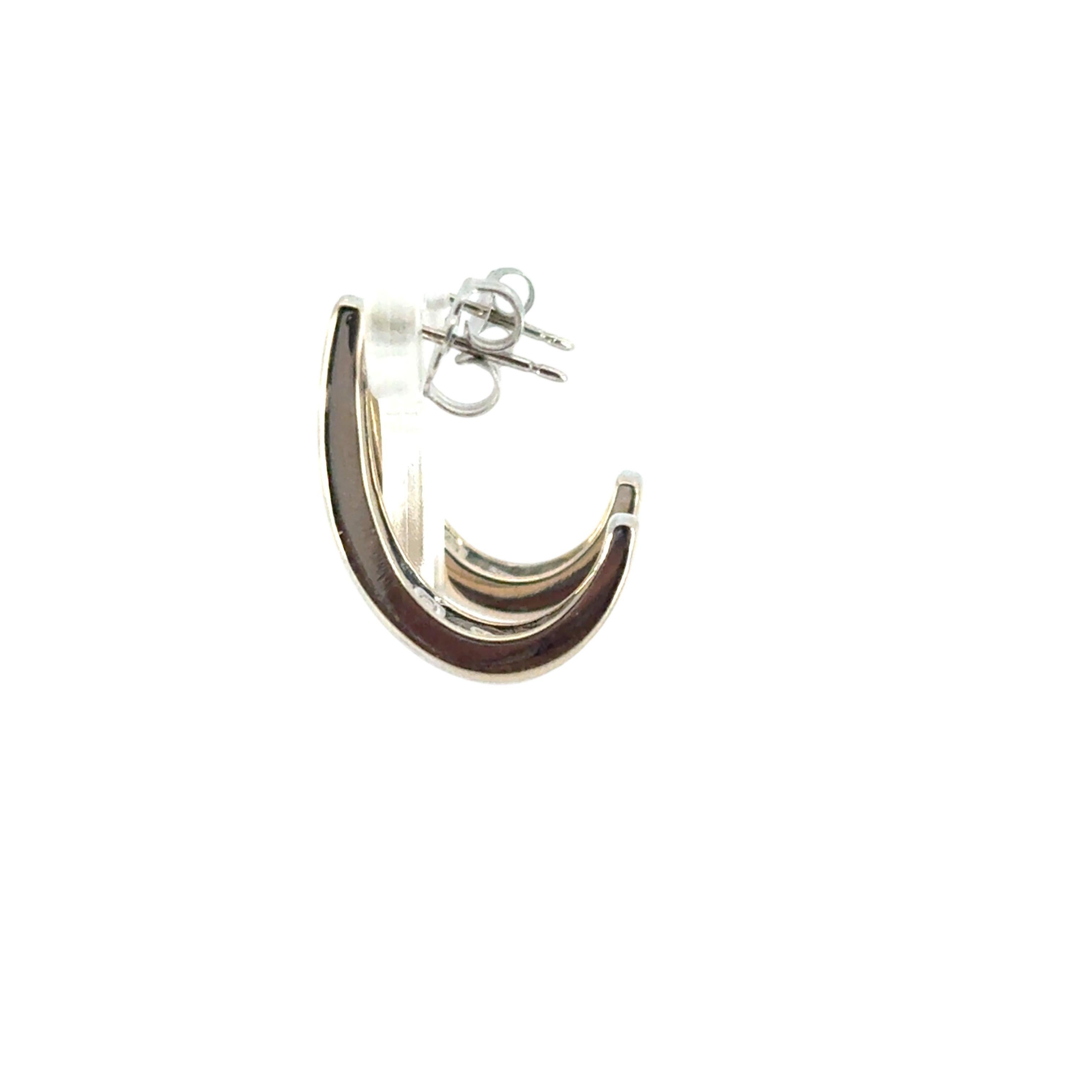 14k White Gold 0.57ctw Channel Set Diamond Hoops For Sale 3