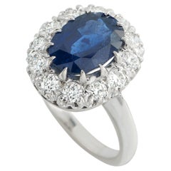 14K Weißgold 0,60ct Diamant und Saphir Ring MF29-051526