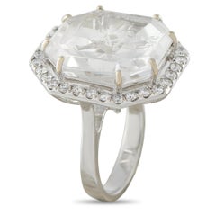 14K White Gold 0.60ct Diamond Victorian Cupid Intaglio Ring MF16-062926