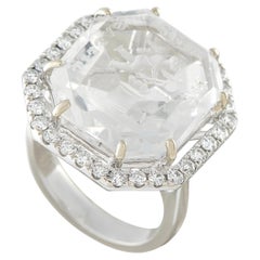 14K White Gold 0.60ct Diamond Victorian Cupid Intaglio Ring MF16-062926