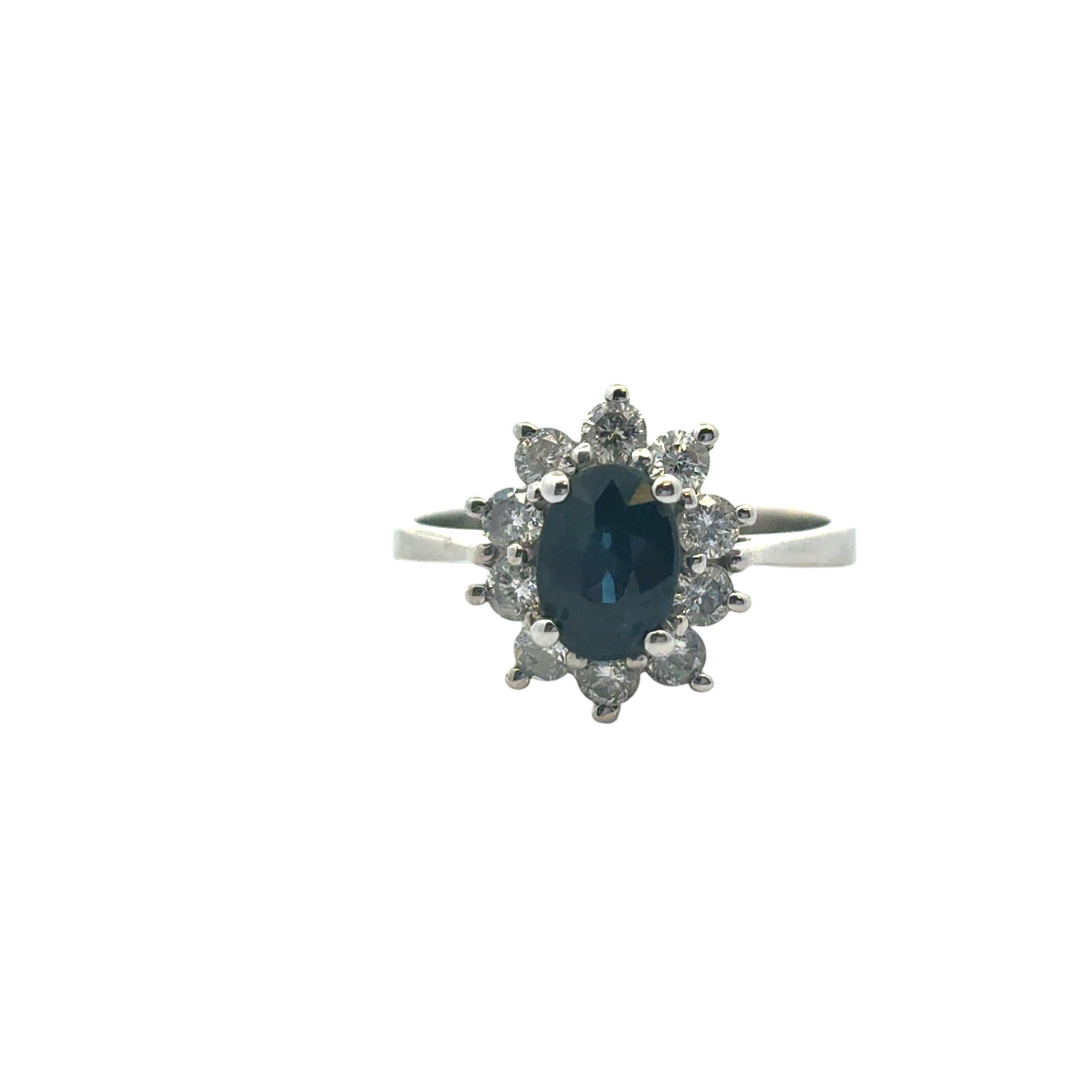 14k White Gold 0.60ctw Oval Blue Sapphire 0.40ctw Natural Diamond Ring

This stunning Oval Sapphire Diamond Ring is in excellent condition and is ready to ship!

Style: Solitaire Ring
Material: 14k White Gold
Gemstone Details: The main stone is a