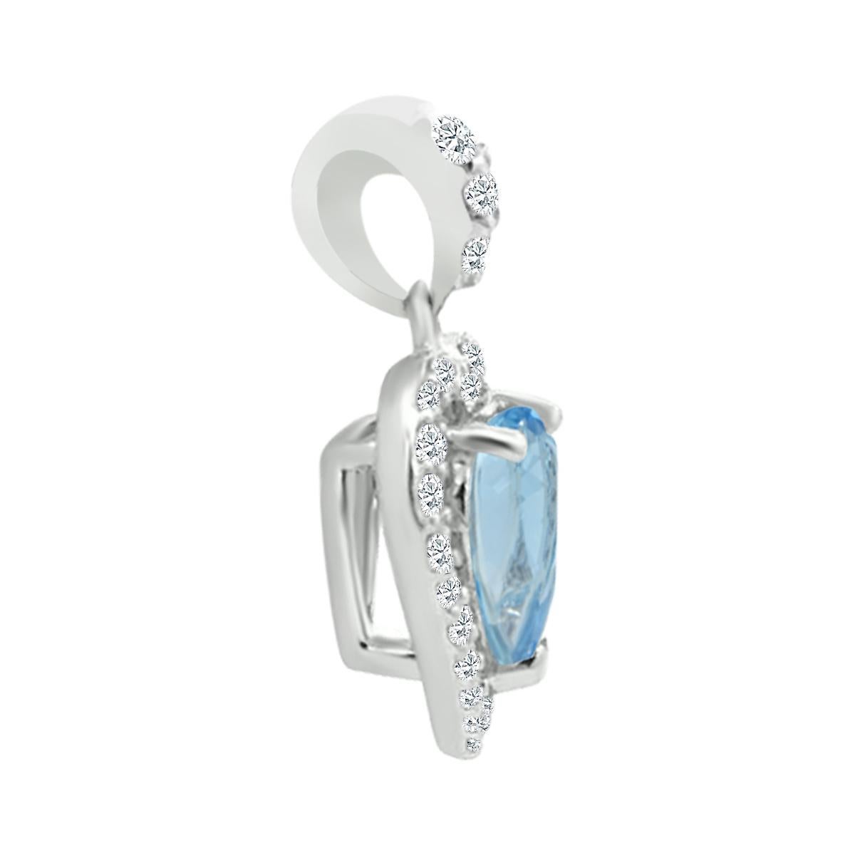 Love Never End - Heart In A Display Of Harmony, A Timeless Design In A Collection To Life's Most Memorable Loves.
Heart Pendant For Women, Girls. This pendant is Made in 14K White Gold And Pendant Features a Beautiful 6mm March Birthstone Aquamarine