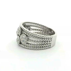 14k White Gold 0.66ct tw Round-cut Natural Diamond Bubble Ring (Size 6.5)