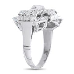 Anello in oro bianco 14K con diamante da 0,68 carati MF32-020526