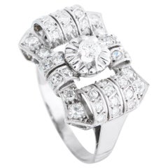 Anello in oro bianco 14K con diamante da 0,68 carati MF32-020526