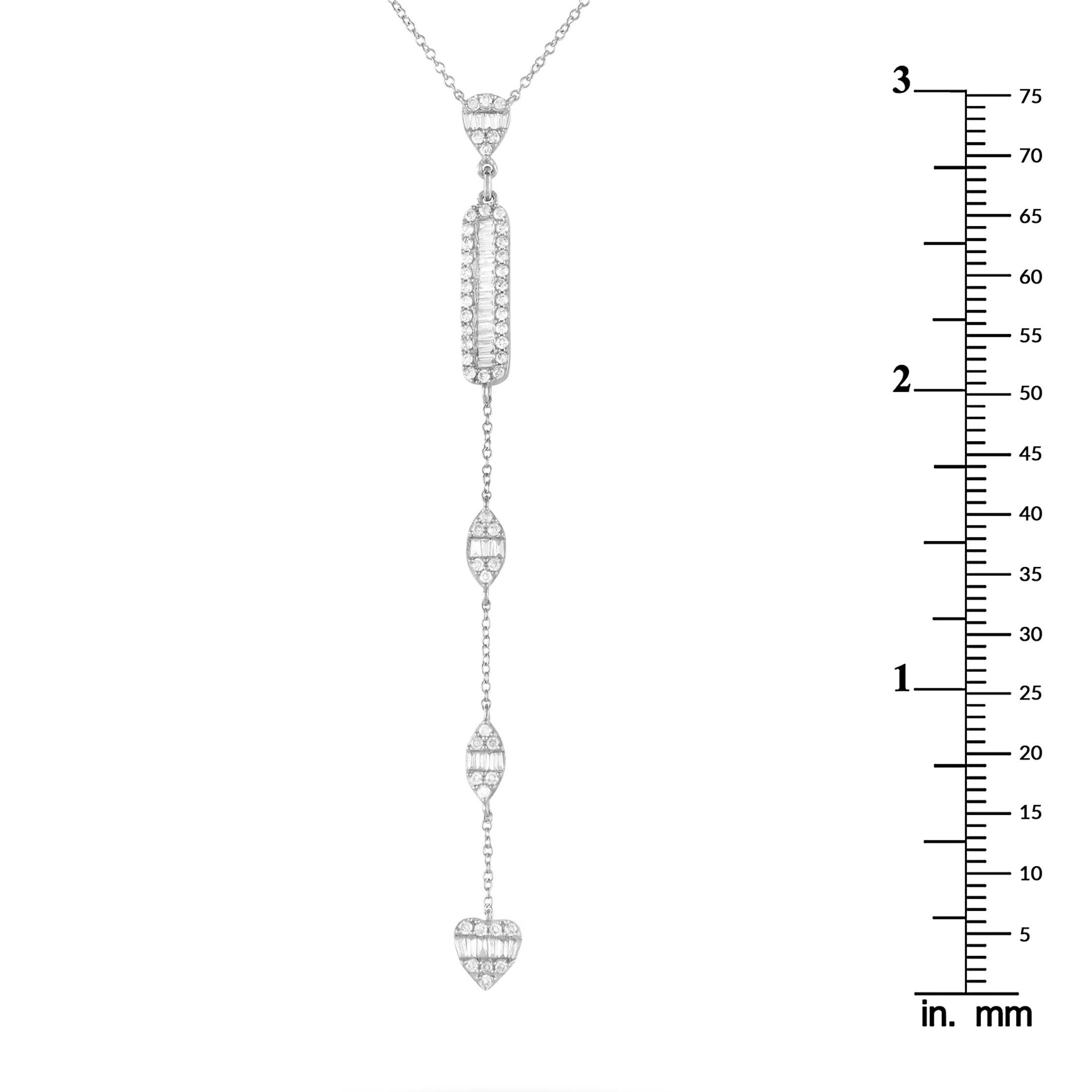 14 Karat Weißgold Halskette mit 0,70 Karat Diamanten im Zustand �„Neu“ in Southampton, PA