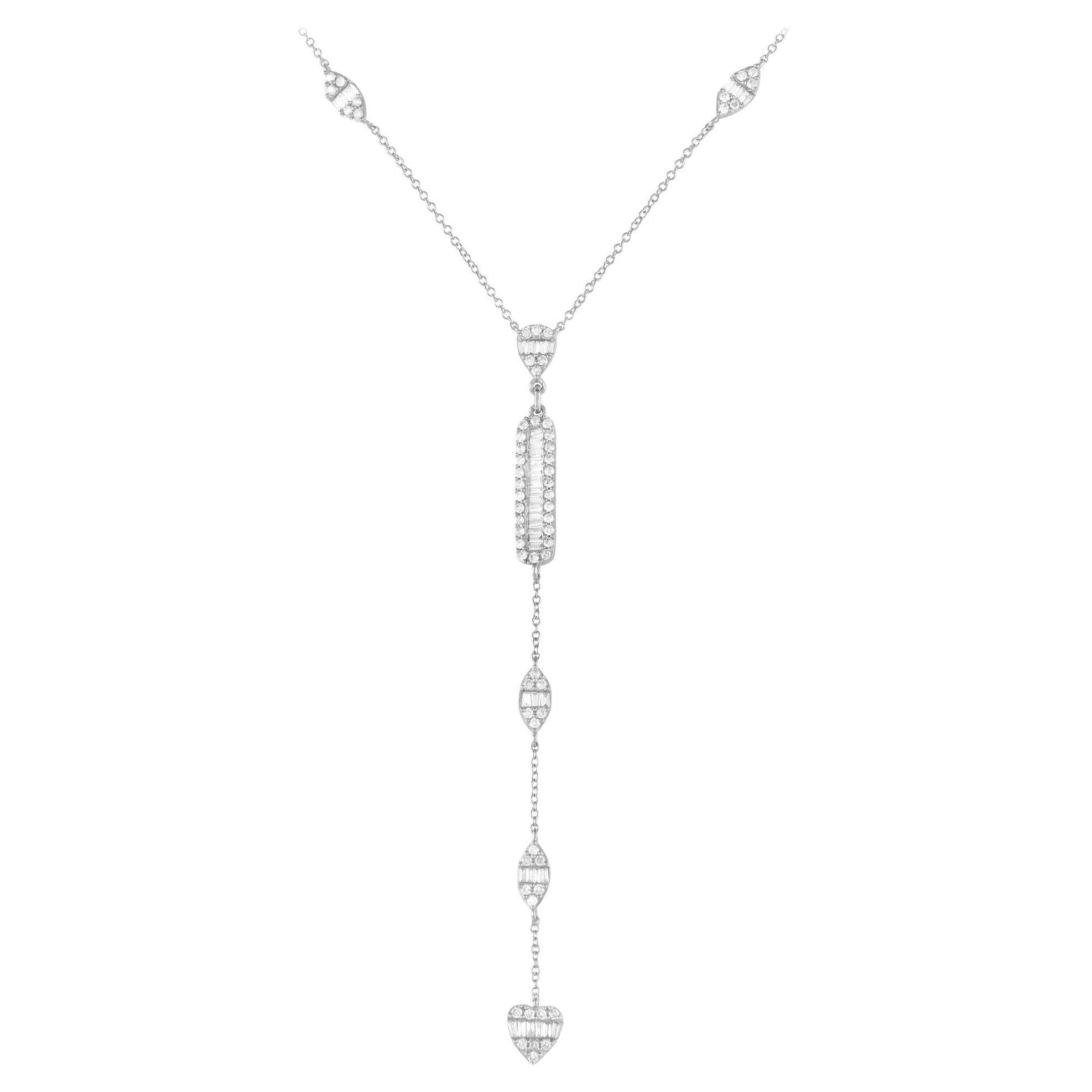 14 Karat Weißgold Halskette mit 0,70 Karat Diamanten