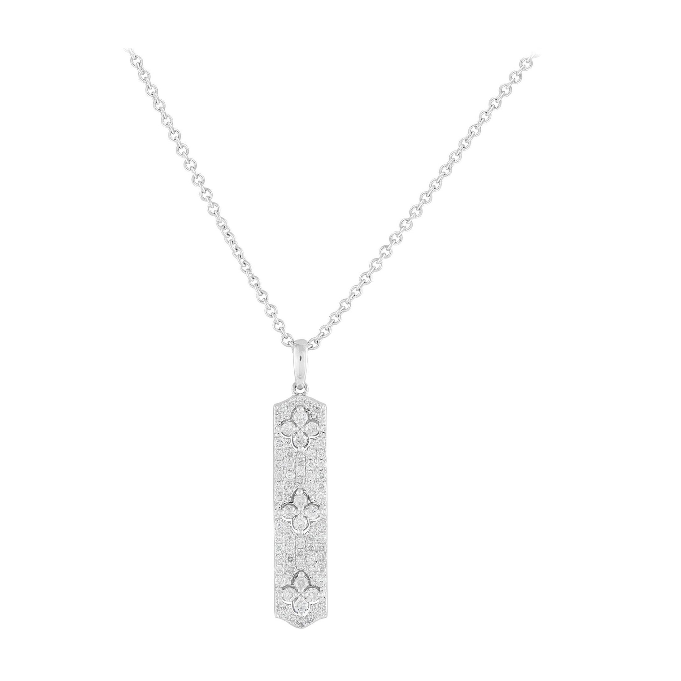 14K White Gold 0.70ct Diamond Pendant Necklace PN15873-W