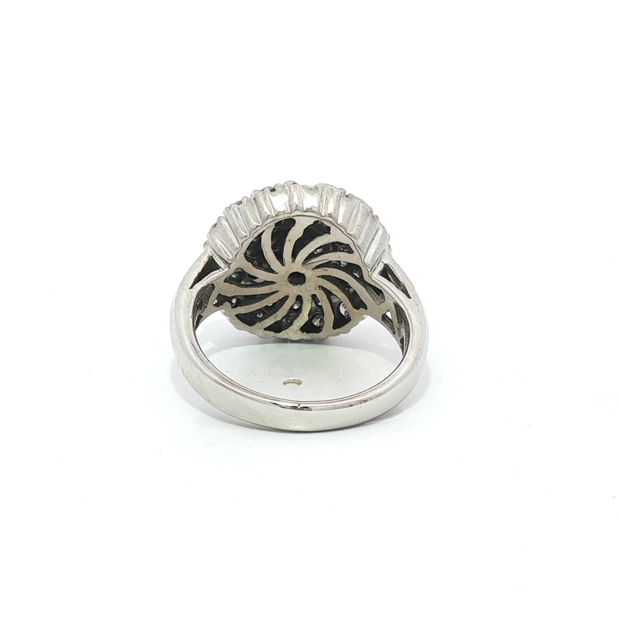 14k Weißgold 0,70ctw Runde Brillant Salz & Pfeffer Diamant Spiral Ring Damen im Angebot