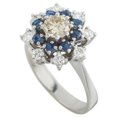 Anillo de diamantes de 0,71 ct en oro blanco de 14 quilates MF05-051326