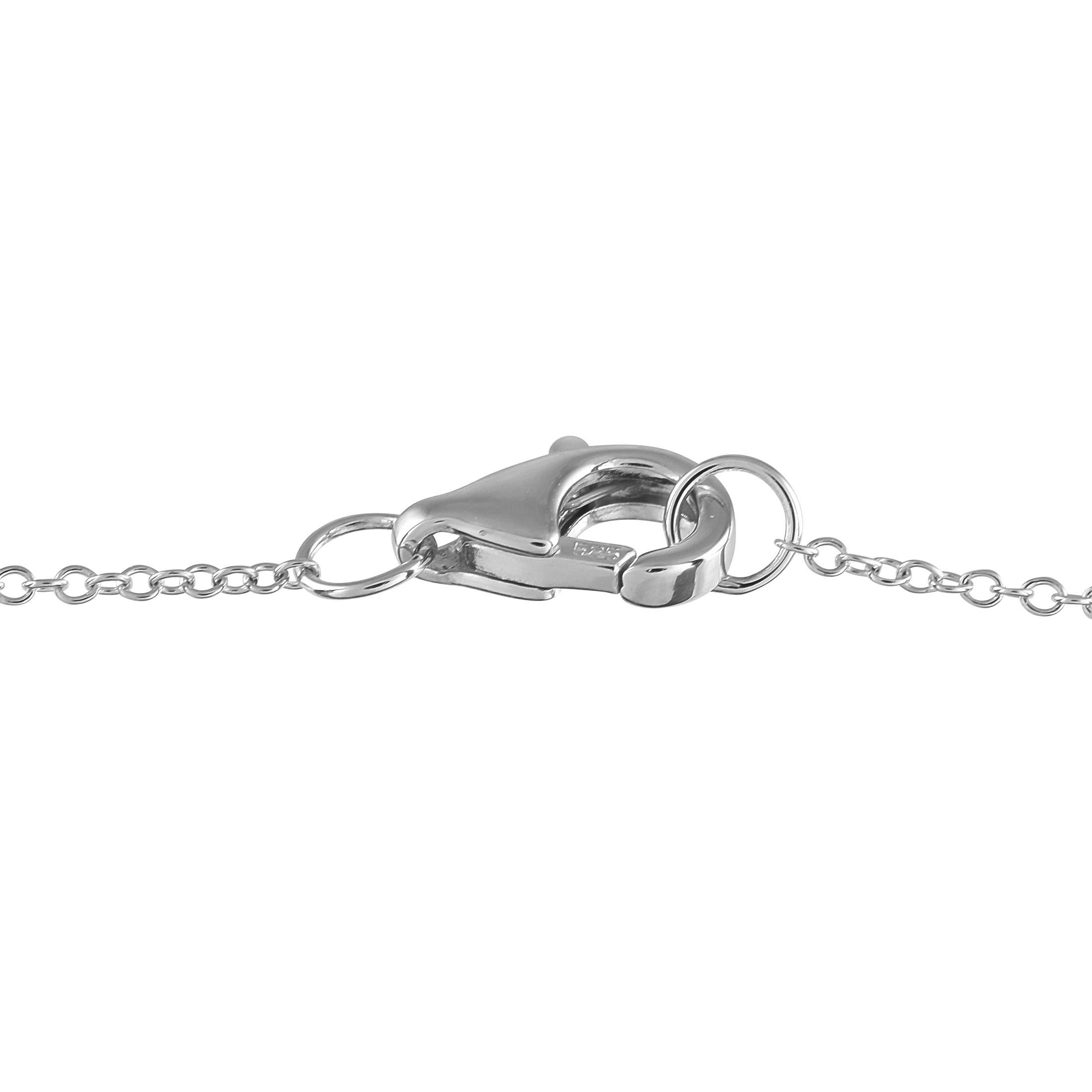 Round Cut 14K White Gold 0.75ct Diamond Butterfly Necklace For Sale