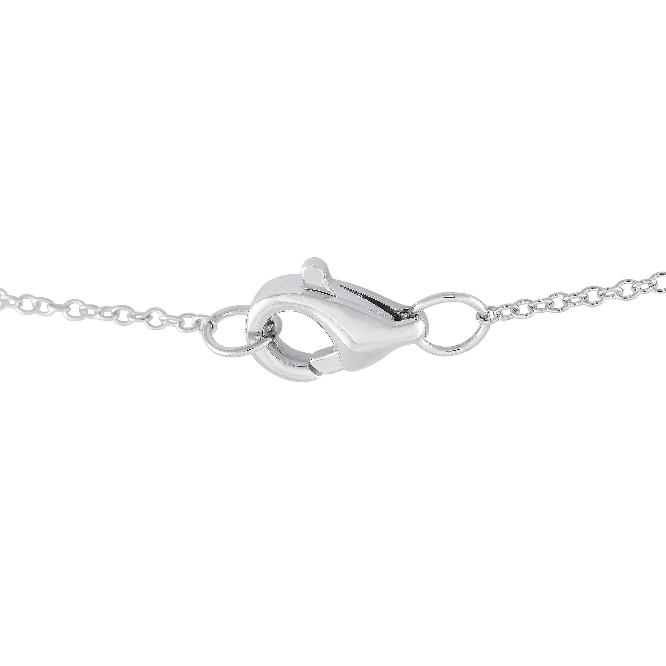 14 Karat Weißgold Halskette mit 0,75 Karat Diamanten (Rundschliff)