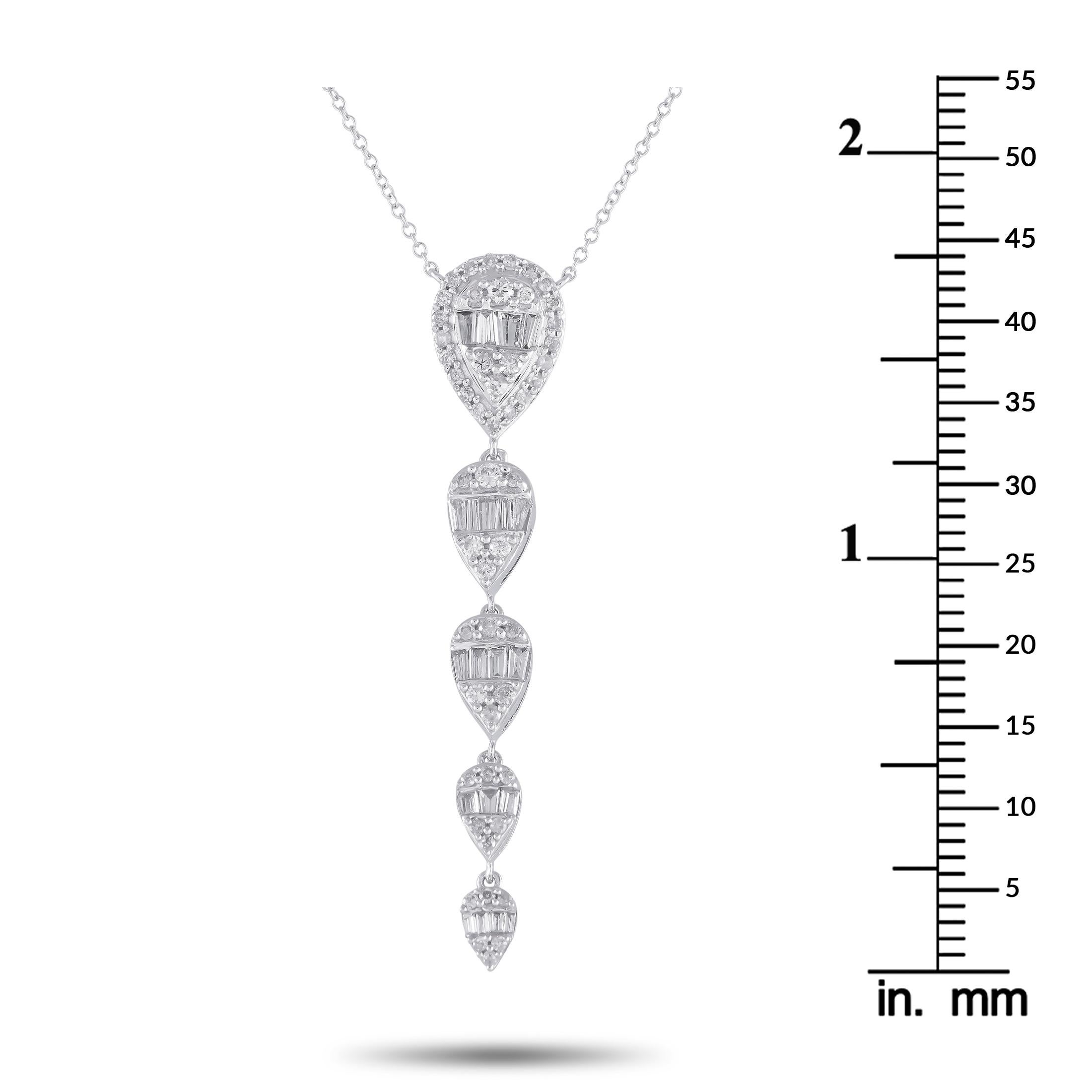 14 Karat Weißgold Halskette mit 0,75 Karat Diamanten im Zustand „Neu“ in Southampton, PA