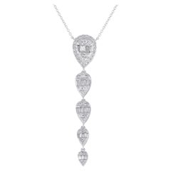 14 Karat Weißgold Halskette mit 0,75 Karat Diamanten
