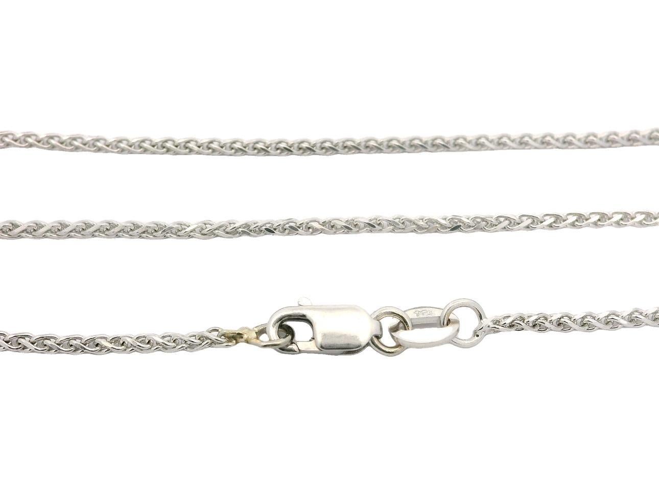 Collier A Link en or blanc 14k pendentif diamant solitaire 0.75ctw Bezel G VVS en vente 6