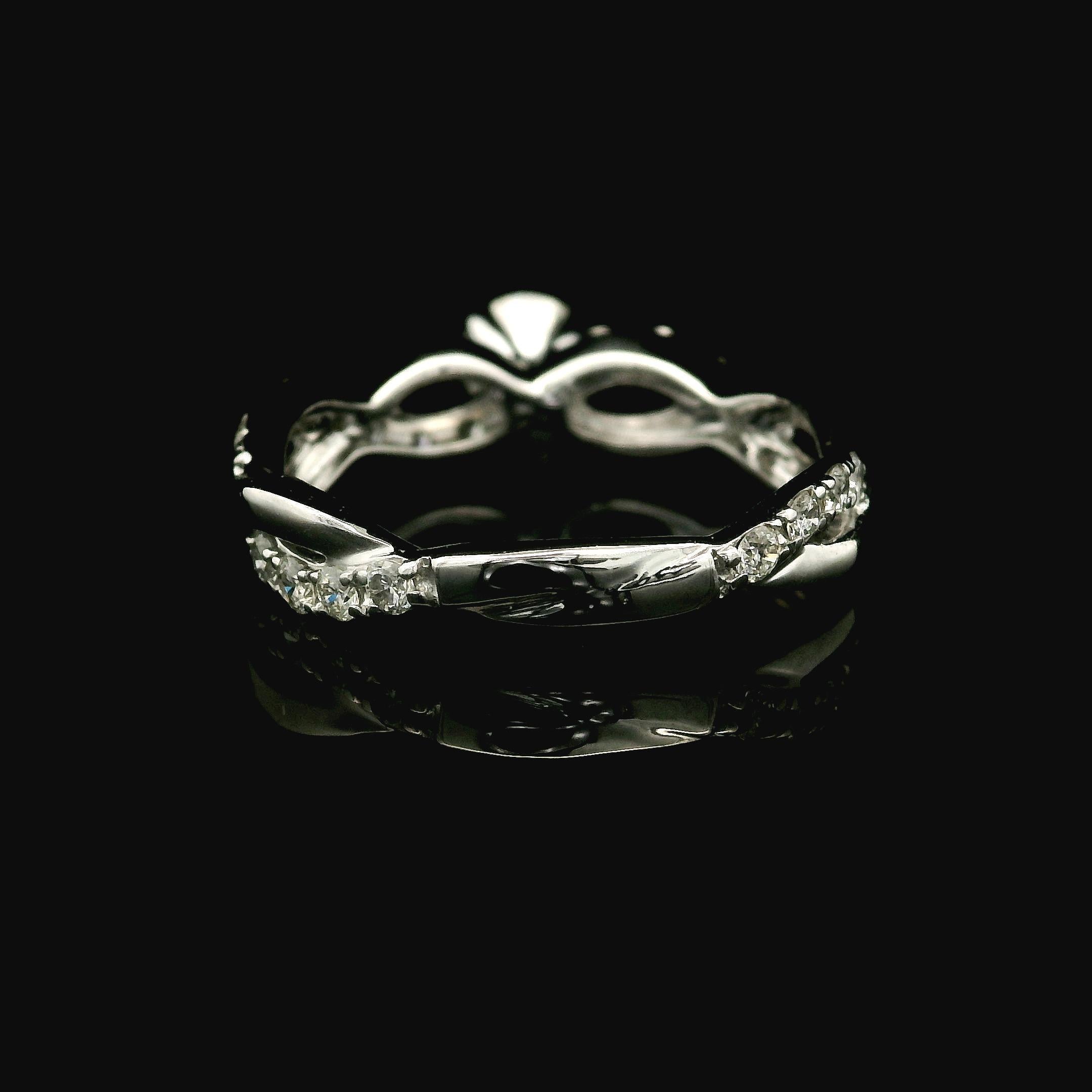 14K White Gold 0.78ctw Diamond Modern Twisted Braided Petite Engagement Ring For Sale 4