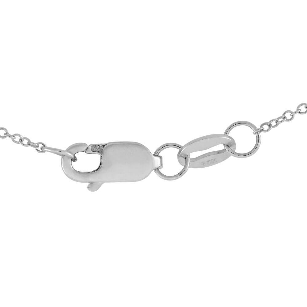 Round Cut 14K White Gold 0.80ct Diamond Flower Necklace NK01355 For Sale